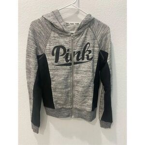 PINK Victoria’s Secret Gray Zip Up Hoodie Size Xs